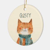 Schattigee Waterverf Feline Art Cat Foto Keramisch Ornament (Links)