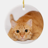 Schattigee Waterverf Feline Art Cat Foto Keramisch Ornament (Achterkant)