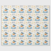 Schattigee Waterverf Fish Kids Verjaardag Wrapping Cadeaupapier (Vlak)
