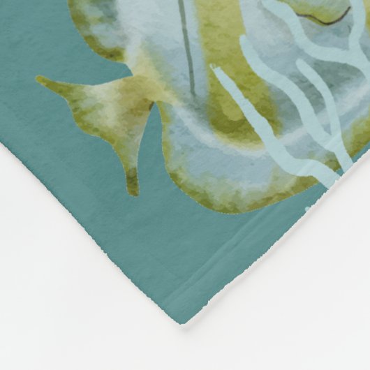 Schattigee Waterverf Fish Shells Koraal Fleece Dek (Hoek)