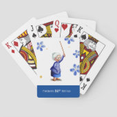 Schattigee Waterverf Floral 80e Verjaardag Pokerkaarten (Achterkant)