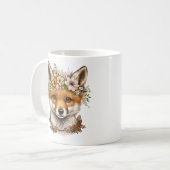 Schattigee Waterverf Floral Baby Fox Koffiemok (Voorkant links)
