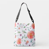 Schattigee Waterverf Floral Bag voor dagelijks geb Crossbody Tas (Achterkant)