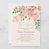 Schattigee waterverf floral boho chic meisje baby  kaart (Voorkant)