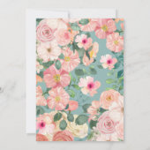 Schattigee waterverf floral boho chic meisje baby  kaart (Achterkant)