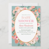 Schattigee waterverf floral boho chic meisje baby  kaart (Voorkant)