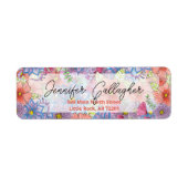 Schattigee Waterverf Floral Botanical retouradres Etiket (Voorkant)