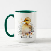 Schattigee Waterverf Floral Duckling & Baby Olifan Mok (Links)