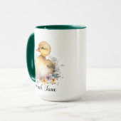 Schattigee Waterverf Floral Duckling & Baby Olifan Mok (Voorkant links)
