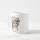 Schattigee Waterverf Floral Kitten Koffiemok (Voorkant links)