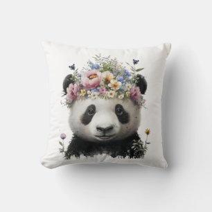 Schattigee Waterverf Floral Panda Kussen