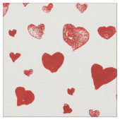 Schattigee Waterverf Flying Red Hearts Stof (Close Up)