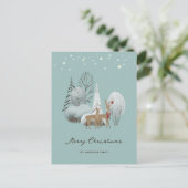 Schattigee Waterverf Forest Buck Doe Vrolijk Kerst Feestdagenkaart (Staand voorkant)
