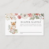 Schattigee Waterverf Fox Baby shower Luier Raffle Informatiekaartje (Voorkant)