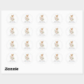 Schattigee Waterverf Fox Baby shower Ronde Sticker (Vel)