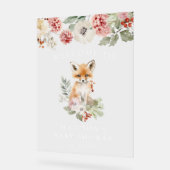 Schattigee Waterverf Fox Baby shower Welkom Acryl Bord (Hoek)