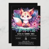 Schattigee Waterverf Fox Verjaardag digitaal Kaart (Voorkant / Achterkant)