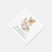 Schattigee Waterverf Fox Verjaardagsfeestje Servet (Hoek)