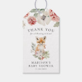 Schattigee Waterverf Fox Winter Baby shower Cadeaulabel (Voorkant)