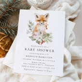 Schattigee Waterverf Fox Winter Baby shower Kaart