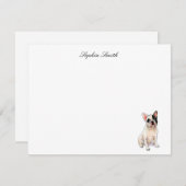 Schattigee waterverf Franse Bulldog Bedankkaart (Voorkant / Achterkant)