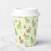 Schattigee Waterverf Frogs Funny Hoppy Verjaardags Papieren Bekers (Achterkant)