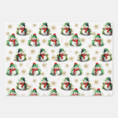 Schattigee Waterverf Frosty in rood groen Inpakpapier Vel (Voorkant)