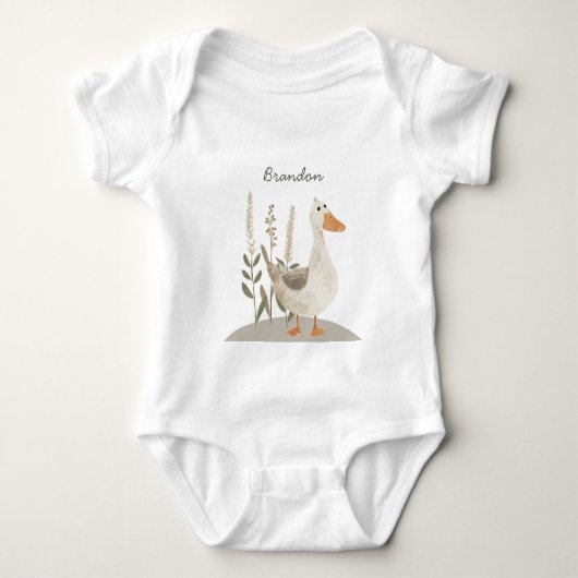 Schattigee Waterverf Gans Baby Bodysuit (Voorkant)