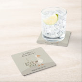 Schattigee Waterverf Gans Baby Paper Onderzetter (Insitu)