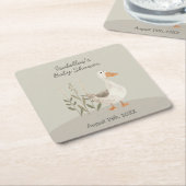 Schattigee Waterverf Gans Baby Paper Onderzetter (Schuin)