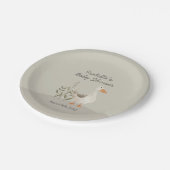 Schattigee Waterverf Gans Baby shower Borden Papieren Bordje (Gekanteld)