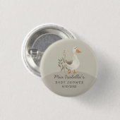 Schattigee Waterverf Gans Baby shower Button (Voorkant /achterkant)