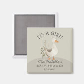 Schattigee Waterverf Gans Baby shower Favor Magnet (Voorkant / Achterkant)