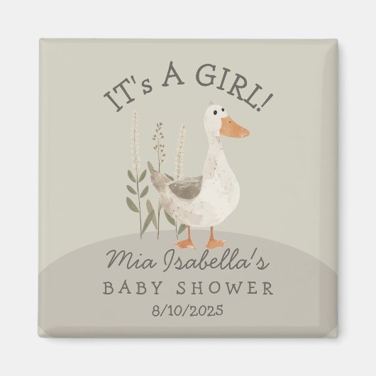 Schattigee Waterverf Gans Baby shower Favor Magnet (Voorkant)