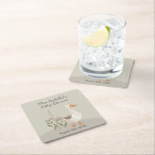 Schattigee Waterverf Gans Baby shower Papier Onder Kartonnen Onderzetters (Insitu)