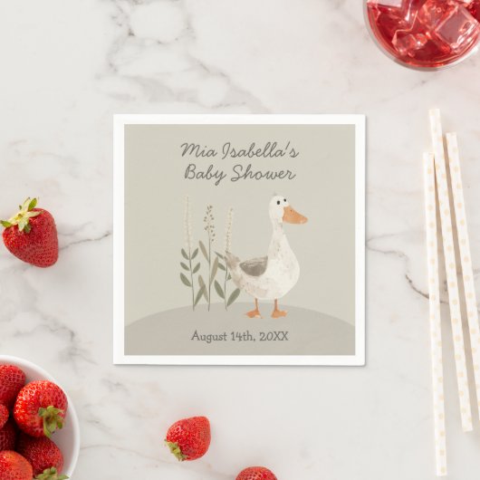 Schattigee Waterverf Gans Baby showers servetten (Insitu)