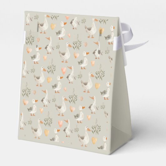 Schattigee Waterverf Gans - Bedankt Favor Box Bedankdoosjes (Achterkant)