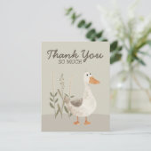 Schattigee Waterverf Gans Dank u Briefkaart (Staand voorkant)