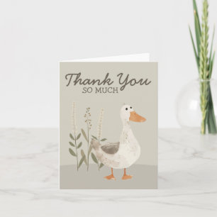 Schattigee Waterverf Gans Dank u Nota Kaart