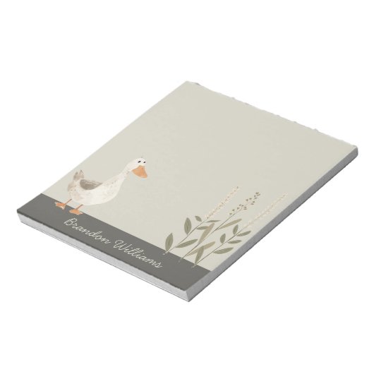 Schattigee Waterverf Gans  Notitieblok (Linkerzijde)
