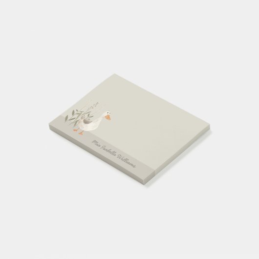 Schattigee Waterverf Gans Post-it® Notes (Schuin)