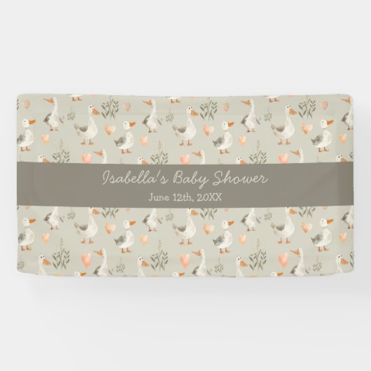 Schattigee Waterverf Ganzen Baby shower Banner (Horizontaal)