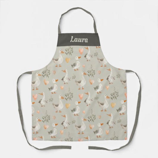 Schattigee Waterverf Ganzen -  Schort (Voorkant)