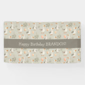 Schattigee Waterverf Ganzen Verjaardagsbanner Spandoek (Horizontaal)