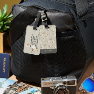 Schattigee Waterverf Ganzen Whimsy Bagagelabel
