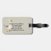 Schattigee Waterverf Ganzen Whimsy Bagagelabel (Achterkant horizontaal)