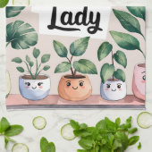 Schattigee Waterverf geanimeerde kamerplant Theedoek (Gevouwen)