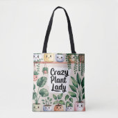 Schattigee Waterverf geanimeerde kamerplant Tote Bag (Voorkant)