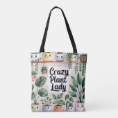 Schattigee Waterverf geanimeerde kamerplant Tote Bag (Achterkant)