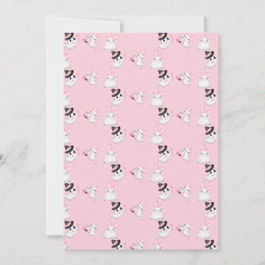 Schattigee Waterverf geest Halloween Verjaardag Kaart (Achterkant)